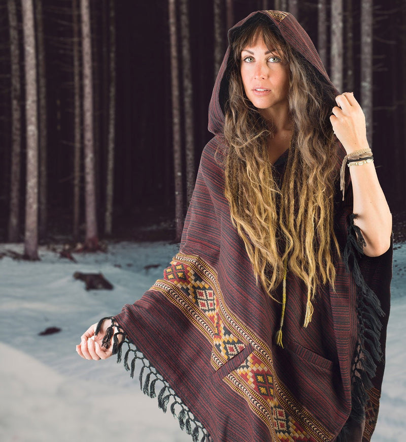 Bohemian Roses Yak outlets wool blend Kimono Poncho wrap