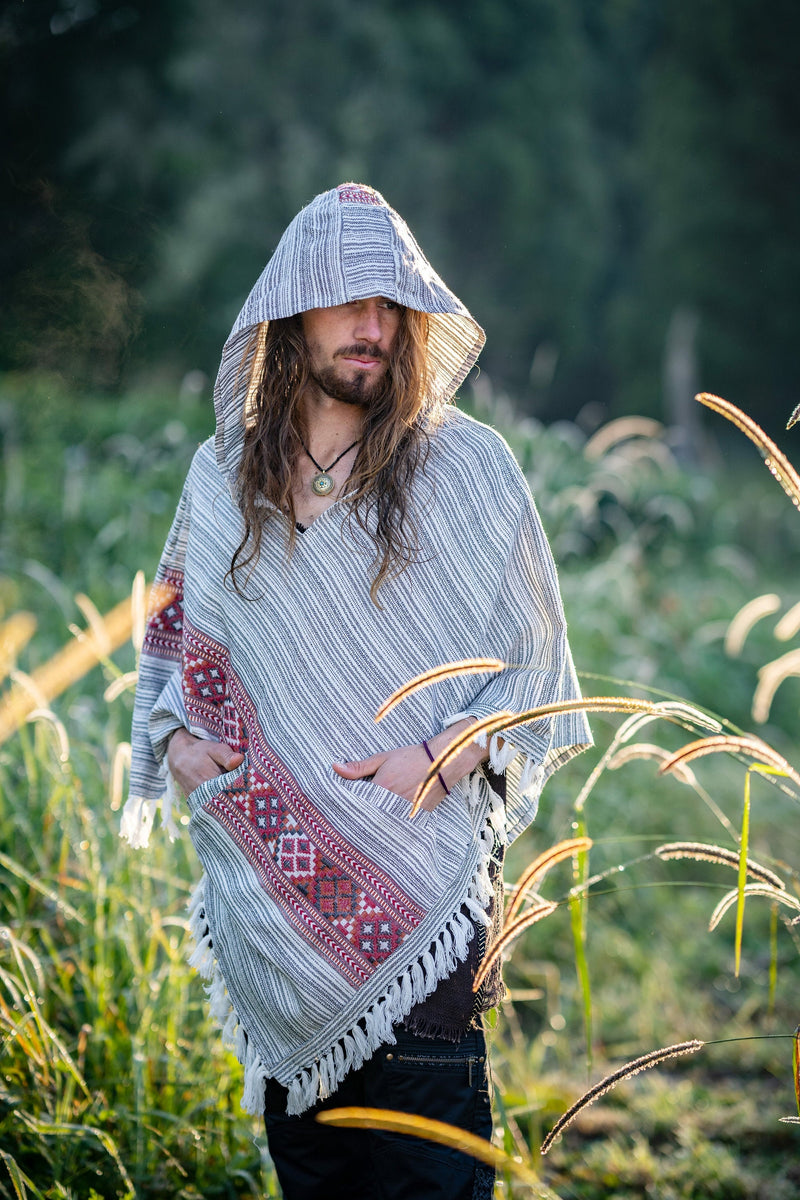 Hooded wool poncho mens sale