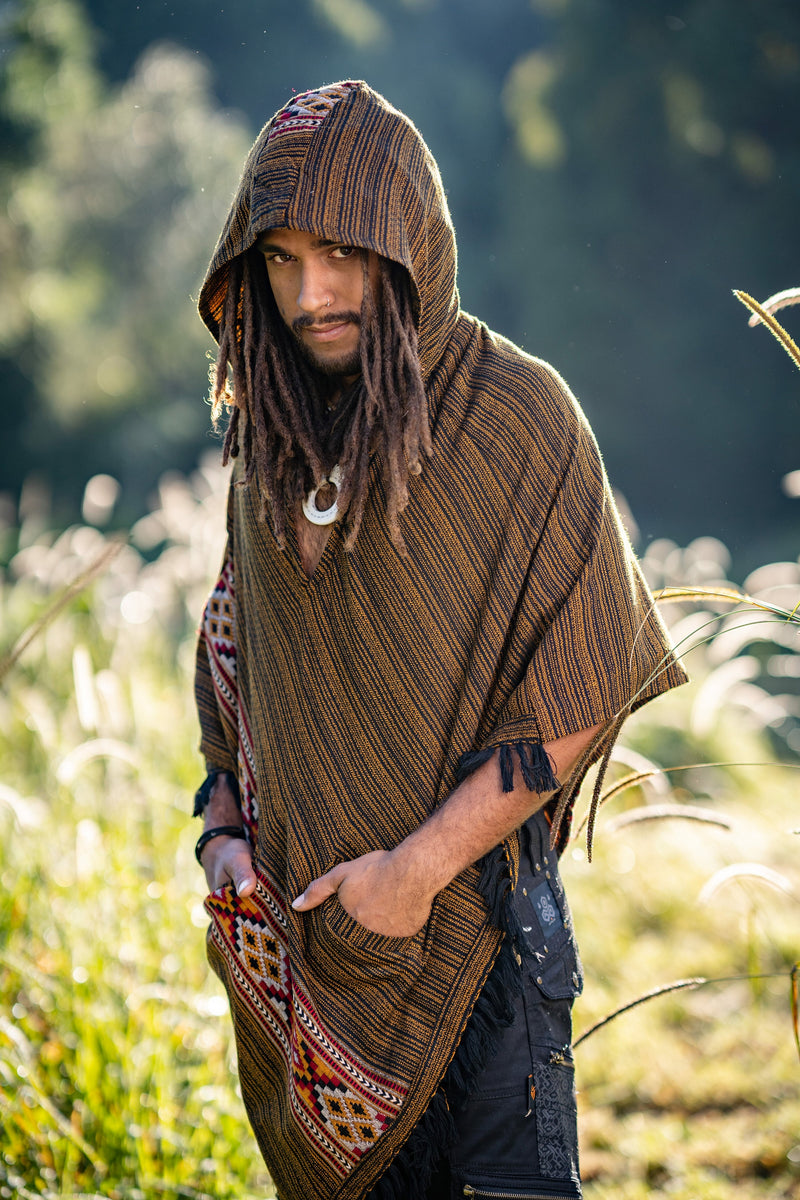 Hooded poncho with sleeves shop