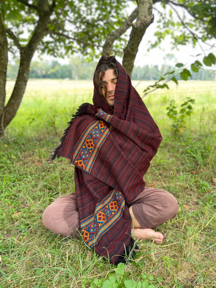 JHANA Shawl Bronze and Black Meditation Prayer Blanket – AJJAYA
