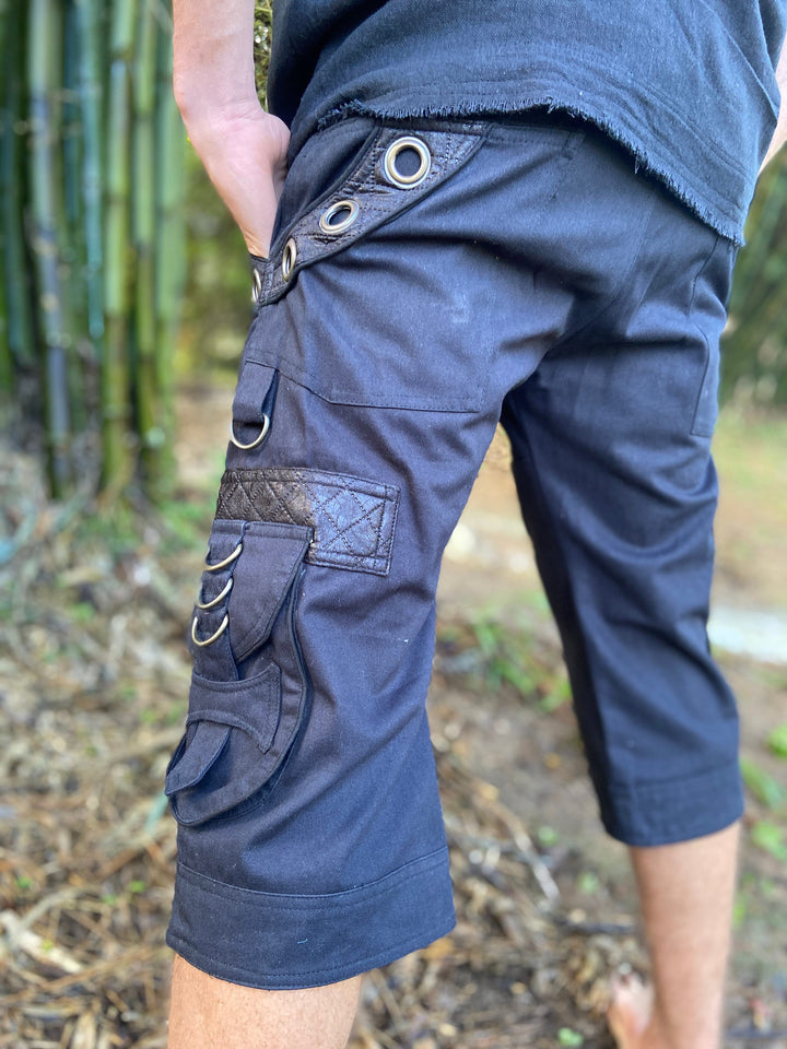 DAKRU Brown Cargo Mens Pants Shorts Knee High Tactical Functional