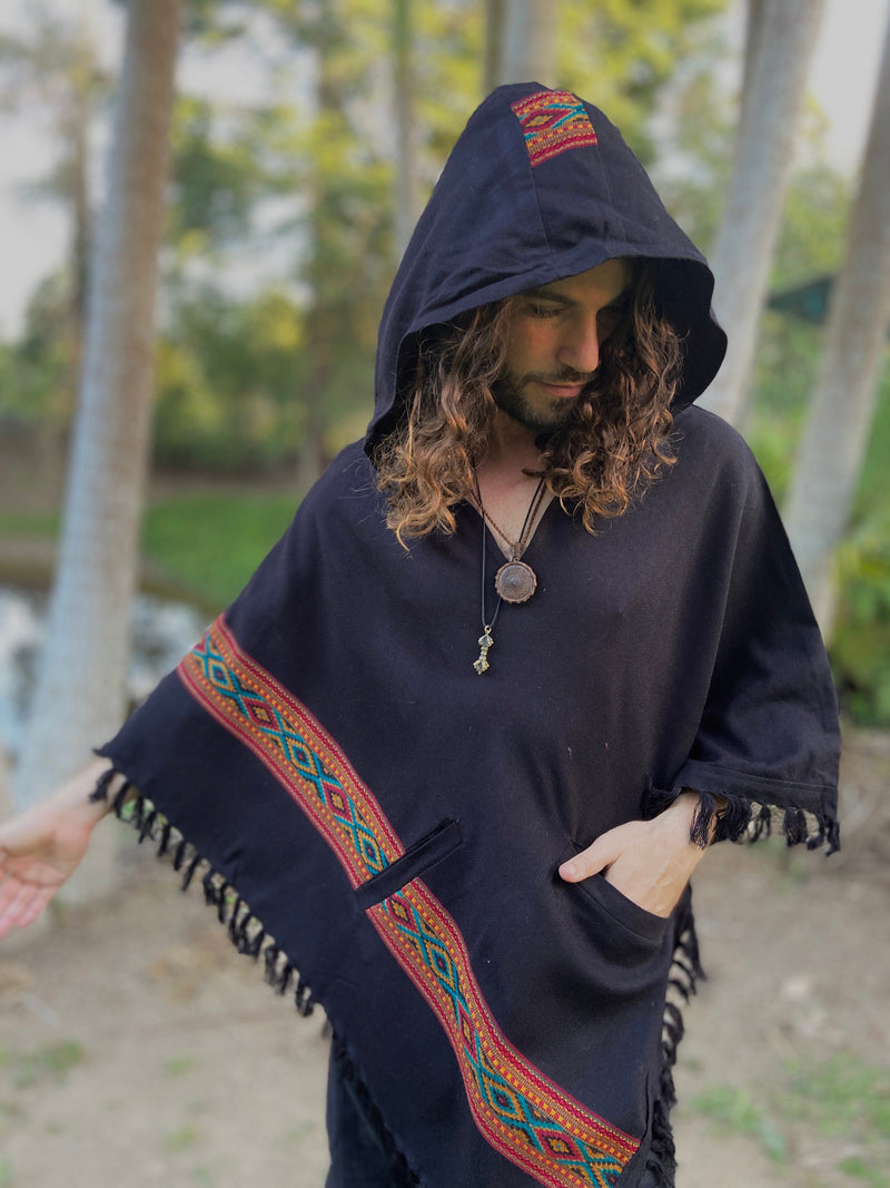 Authentic deals hand woven Mexican wool poncho